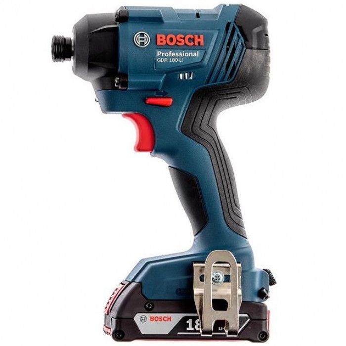 Гайковерт ударний Bosch GDR 180-Li, акум., 2х18 В, 160 Нм, 1/4", 1.1кг, кейс