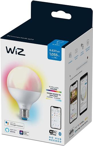 Лампа розумна WiZ, E27, 11W, 75W, 1055Lm, G95, 2200-6500, RGB, Wi-Fi