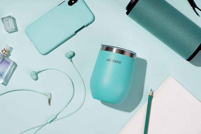 Термокухоль Ardesto Compact Mug 350 мл, голубий, нержавіюча сталь