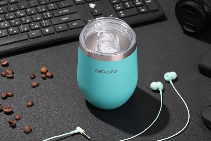 Термокухоль Ardesto Compact Mug 350 мл, голубий, нержавіюча сталь