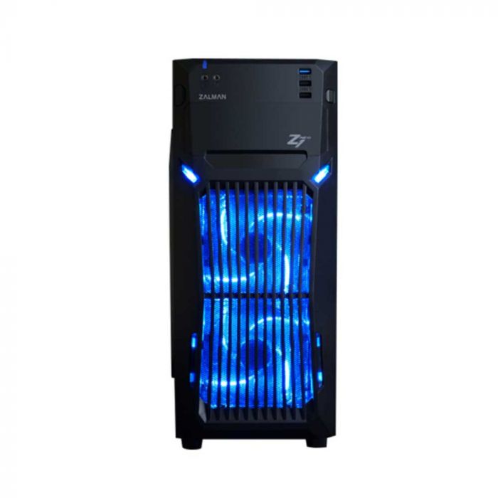 Корпус Zalman Z1 NEO, MidT, 2xUSB2.0,1xUSB3.0, 2x120 Blue LED, 1x120мм,акрил(вікно),без БЖ,чорний