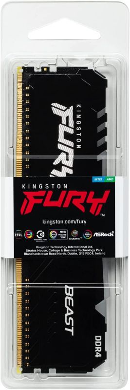 Пам'ять ПК Kingston DDR4 16GB KIT (8GBx2) 3600 FURY Beast RGB