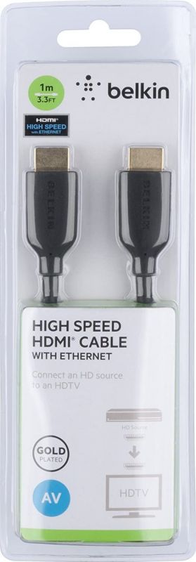 Кабель Belkin HDMI (AM/AM) High Speed Ethernet, 1м, чорний
