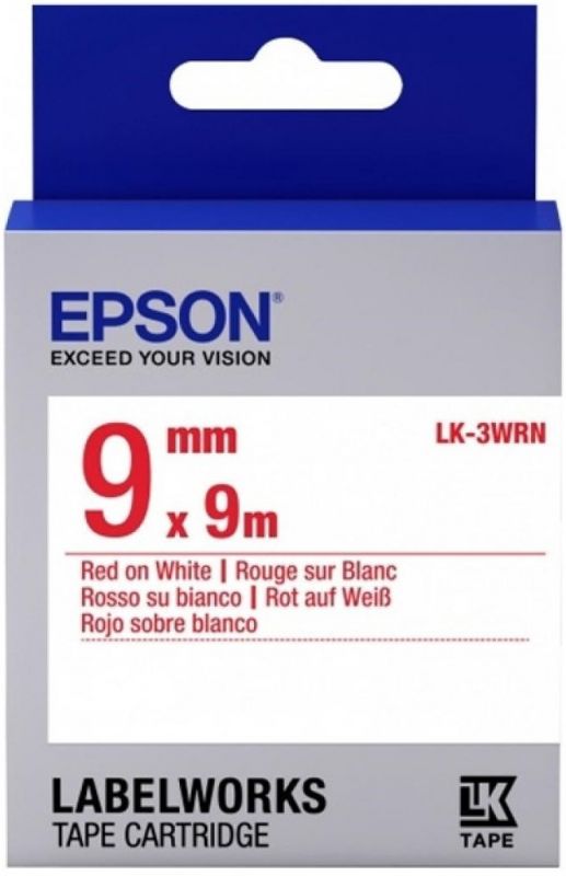 Картридж зі стрічкою Epson LK3WRN принтерiв LW-300/400/400VP/700 Std Red/Wht 9mm/9m