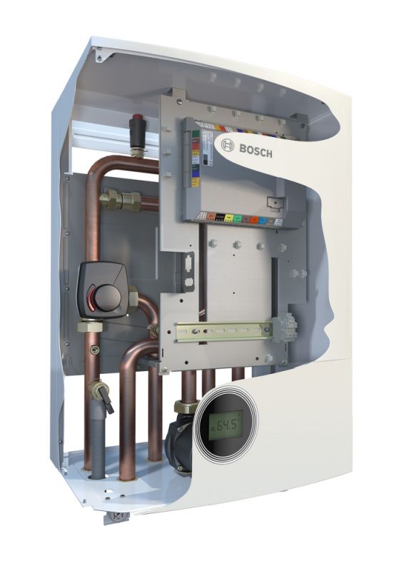 Тепловий насос повітря/вода Bosch Compress 7000i AW 17 B, 17 кВт при A7W35, триходовий змішувач