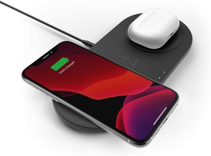 Belkin Бездротовий ЗП Dual Pads Wireless Charging Qi, 15W, black