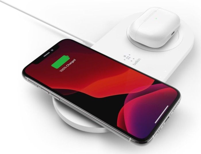 Belkin Бездротовий ЗП Dual Pads Wireless Charging Qi, 15W, white