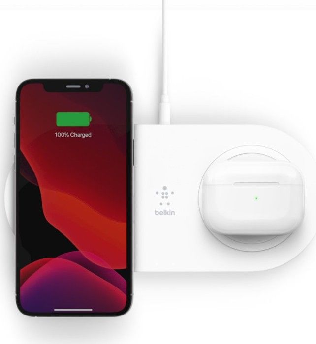 Belkin Бездротовий ЗП Dual Pads Wireless Charging Qi, 15W, white