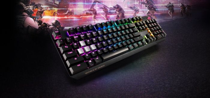 Клавіатура ASUS ROG Strix Scope RGB 104key NX Red USB RU Black