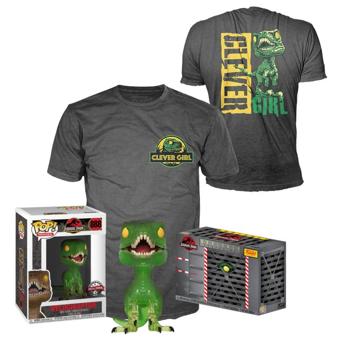 Набір Фігурка+Футболка Funko POP and Tee: Jurassic Park: Clever Raptor(GR/TRL)(L) 47630