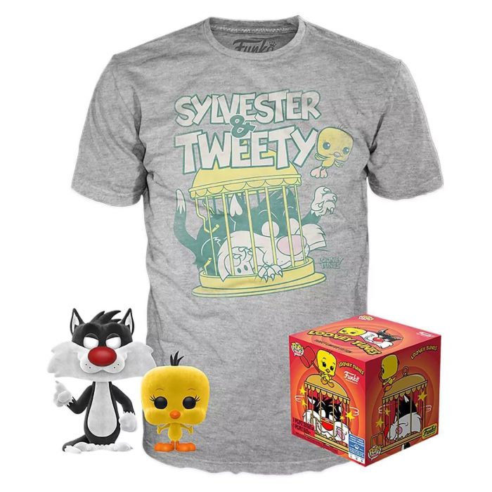 Набір Фігурка+Футболка Funko POP and Tee: Looney Tunes: Sylvester & Tweety (L) 46987