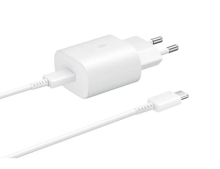 Мережевий зарядний пристрій Samsung 25W PD Wall Charger + Type-C Cable White