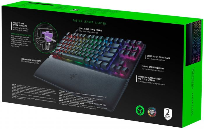 Клавіатура ігрова Razer Huntsman V2 Tenkeyless Purple Switch USB RU Black