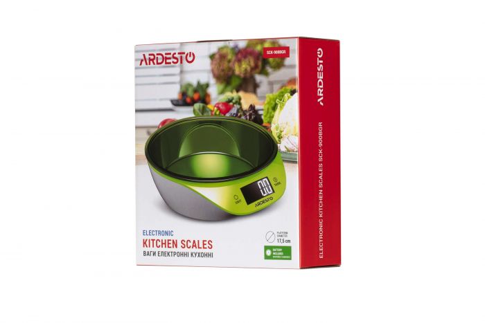 Ваги кухоннi Ardesto SCK-900BGR макс. вага 5 кг/білий+зелений