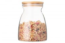 Банка для зберігання Ardesto Fresh Hourglass 1100 мл, скло, бамбук Банка для зберігання Ardesto Fresh Hourglass 1100 мл, скло, бамбук