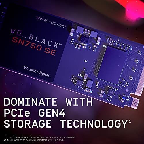 Накопичувач SSD WD M.2 1TB PCIe 4.0 Black SN750 SE