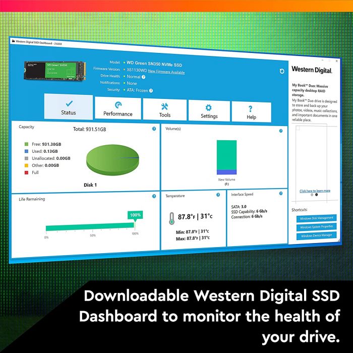 Накопичувач SSD WD M.2  960GB PCIe 3.0Green SN350