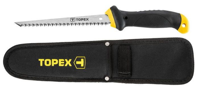 Ножівка по гіпсокартону TOPEX, тримач пластмаса, 8TPI, лезо 150 мм, 300 мм, чохол