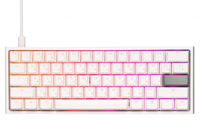 Клавіатура Ducky One 2 Mini Cherry Silent Red RGB LED RU PBT White