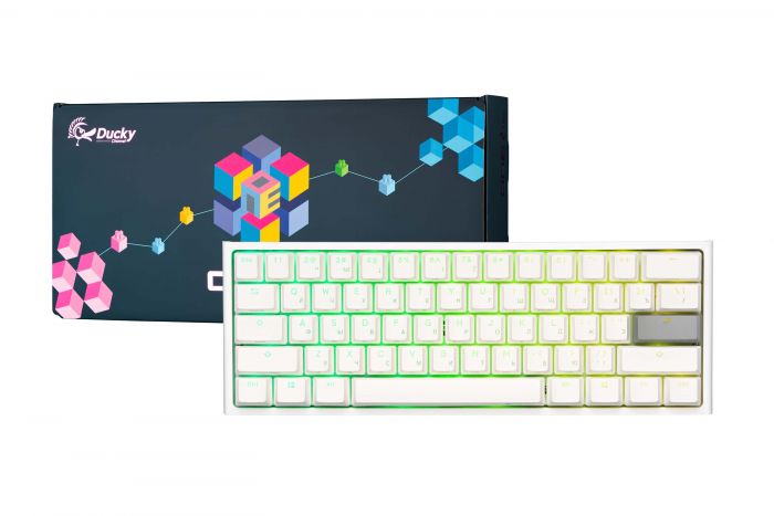 Клавіатура Ducky One 2 Mini Cherry Blue RGB LED RU PBT White