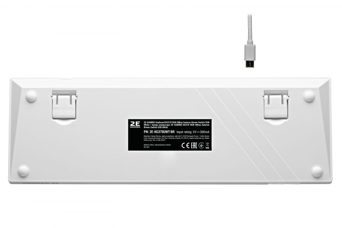 Клавіатура 2E GAMING KG370 RGB 68key Gateron Brown Switch USB White UKR