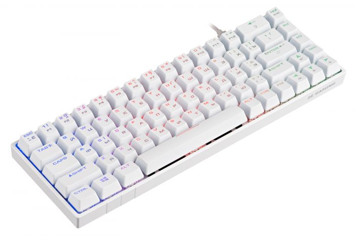 Клавіатура 2E GAMING KG370 RGB 68key Gateron Brown Switch USB White UKR