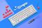 Клавіатура 2E GAMING KG370 RGB 68key Gateron Brown Switch USB White UKR