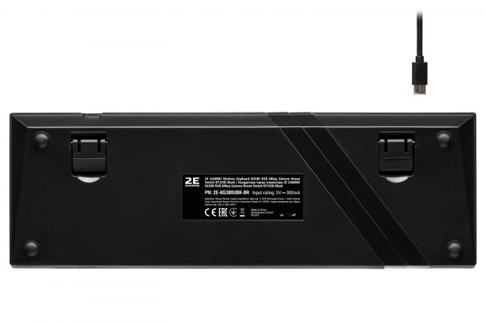 Клавіатура 2E GAMING KG380 RGB 68key Gateron Brown Switch BT/USB Black UKR
