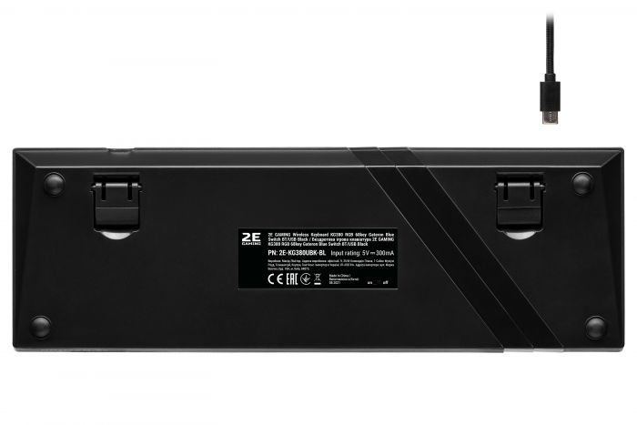 Клавіатура 2E GAMING KG380 RGB 68key Gateron Blue Switch BT/USB Black UKR