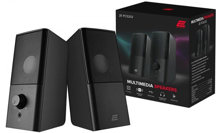 Акустична система 2E PCS202, 2.0, USB, Black