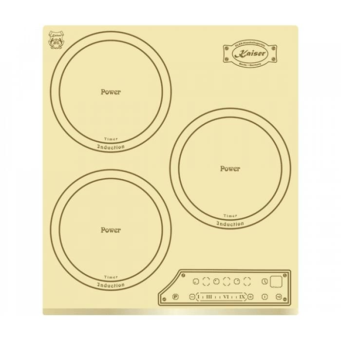 Варильна поверхня індукційна Kaiser KCT4795FIElfAD - Шx45см./3 зони нагріву/сенсор/бежевий ретро