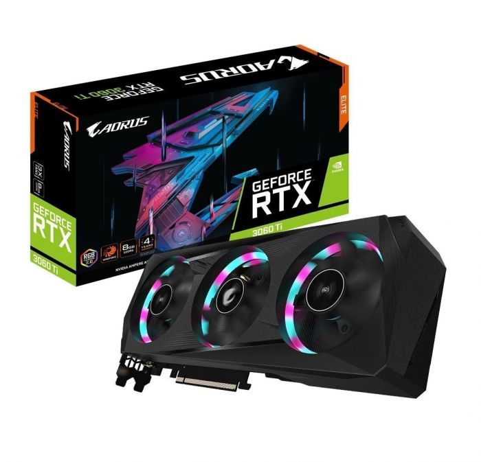 Відеокарта GIGABYTE GeForce RTX3060 Ti 8Gb GDDR6 AORUS ELITE LHR