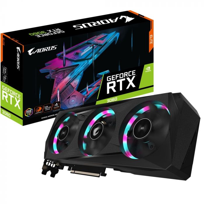 Відеокарта GIGABYTE GeForce RTX3060 12GB GDDR6 AORUS E LHR