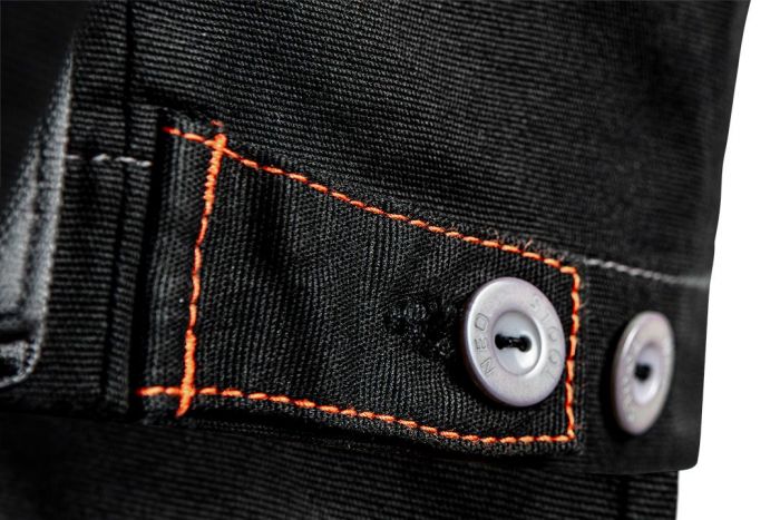 Куртка робоча NEO HD Slim, розмір XXL (56), 285 г/м2, еластан з посиленою тканиною Oxford, світлоповертаючі елементи, високий комір, еластичні манжети, багатофункціональні кишені, чорно-сіра
