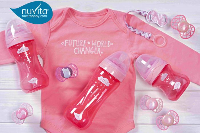 Дитяча Антиколікова пляшечка Nuvita NV6012 Mimic Cool 150мл рожева