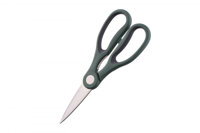 Ножиці кухонні Ardesto Gemini 22,3 см, сірий/зелений, чохол, нерж. сталь, пластик