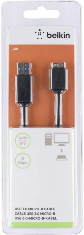 Кабель Belkin USB-A - Micro-B 5Gbps, 0.9m, black