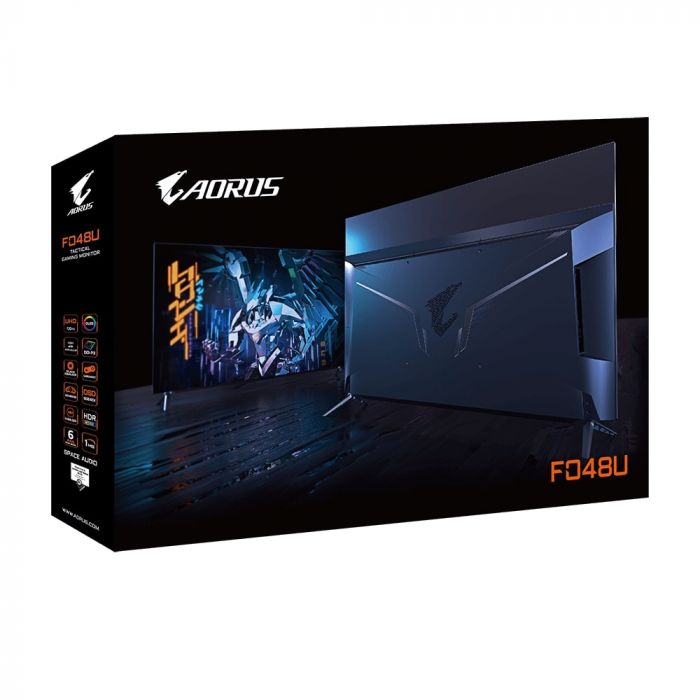 Монітор LCD AORUS 48" FO48U, 2xHDMI, DP, 2xUSB, USB-C, MM, OLED, 3840x2160, 120Hz, 1mc, 98%DCI-P3, FreeSync, HDR10