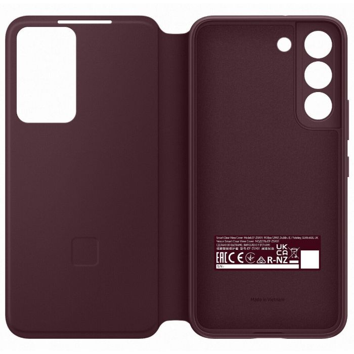 Чохол Samsung Smart Clear View Cover для смартфону Galaxy S22 (S901) Burgundy