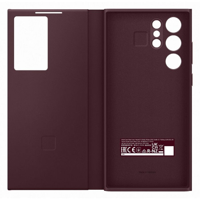 Чохол Samsung Smart Clear View Cover для смартфону Galaxy S22 Ultra (S908) Burgundy