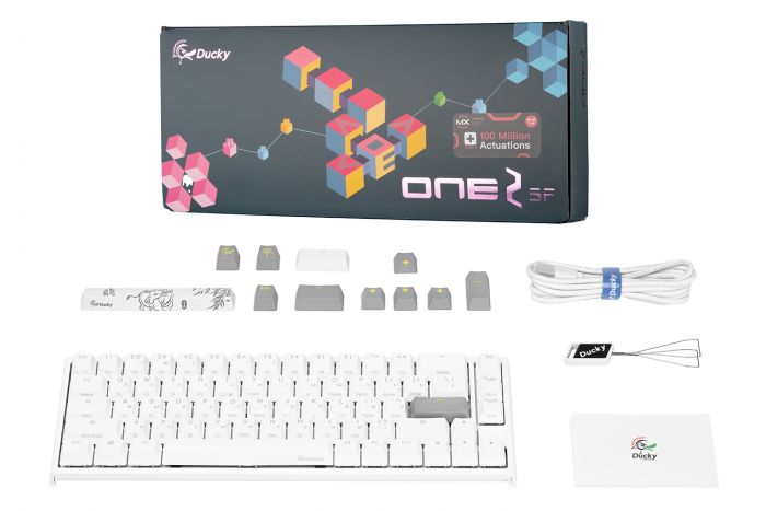 Клавіатура Ducky One 2 SF Cherry Speed Silver RGB LED RU White