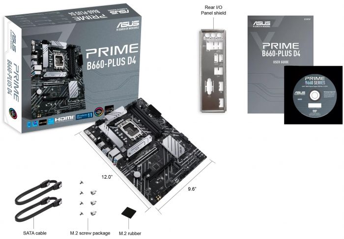 Материнcька плата ASUS PRIME B660-PLUS D4 s1700 B660 4xDDR4 M.2 HDMI-DP-VGA ATX
