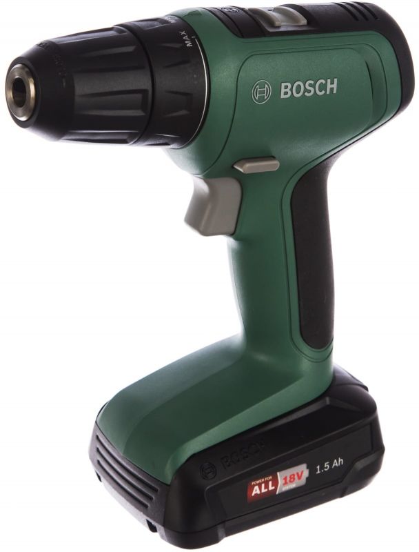 Шуруповерт-дриль Bosch UniversalDrill 18, 18В, 2х1.5Ач, 24Нм, 440/1450 об/хв, ЗП, 1.2кг, кейс