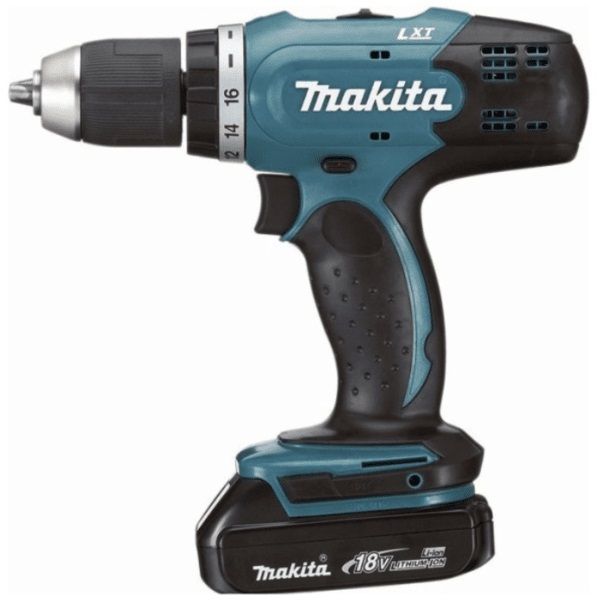 Шуруповерт-дриль Makita DDF453SYE, акум, 18В, 1.5Ah х 2шт., -400/0-1300 об/хв, 42Нм, 1.6кг, кейс