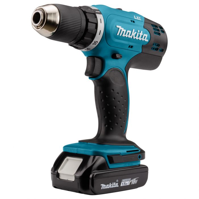 Шуруповерт-дриль Makita DDF453SYX4, акум, 18В, 1.5Ah х 2шт., -400/0-1300 об/хв, 42Нм, 1.6кг, кейс