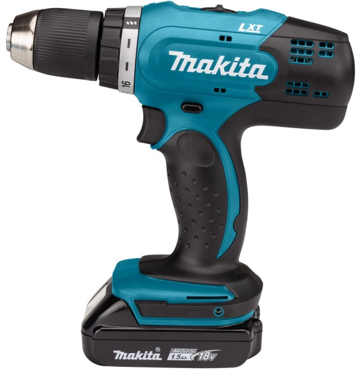 Шуруповерт-дриль Makita DDF453SYX5, акум, 18В LXT, 1.5Ah х 1шт., 400/0-1300 об/хв, 42Нм, 1.6кг, кейс