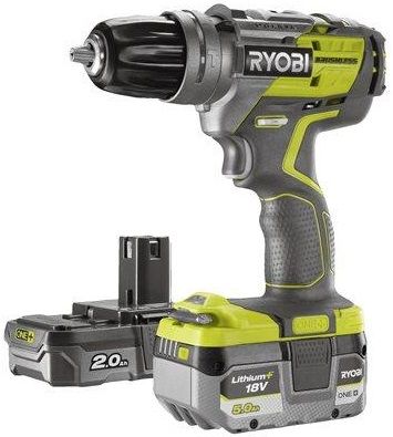 Ryobi Шуруповерт-дриль ONE+ R18PDBL-252VTT, ударна, безщіткова, 5Ач+2Ач