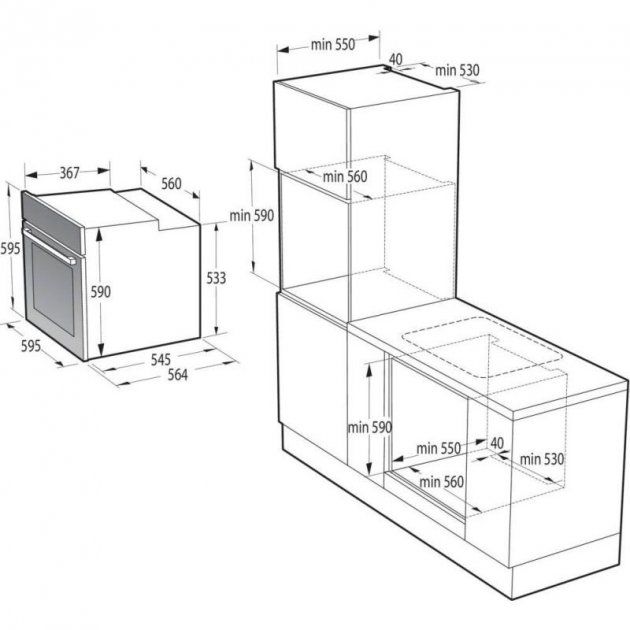 Духовка Gorenje BO6727E03WG/ BIGSPACE/мультифункціональна/ 77 л./ механіч. упр./ гриль/білий