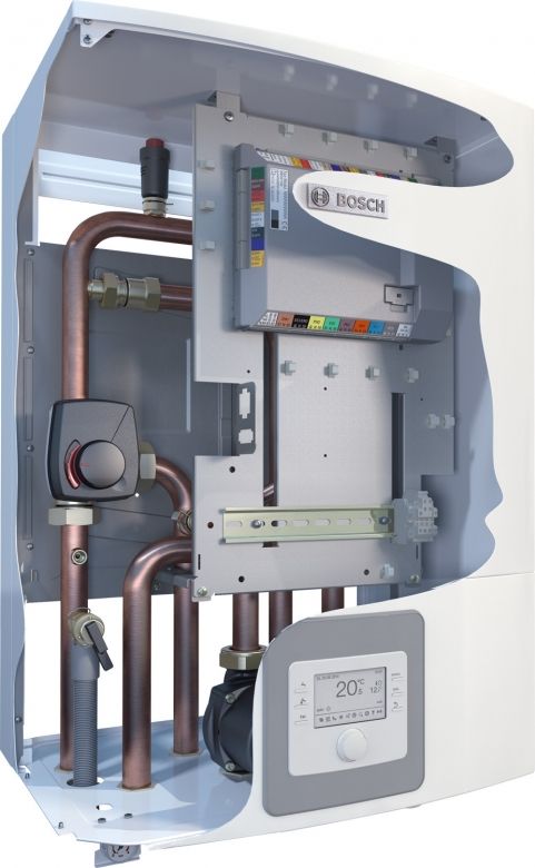 Тепловий насос повітря/вода Bosch Compress 3000 AWBS 15, 16 кВт при A2W35, триходовий змішувач