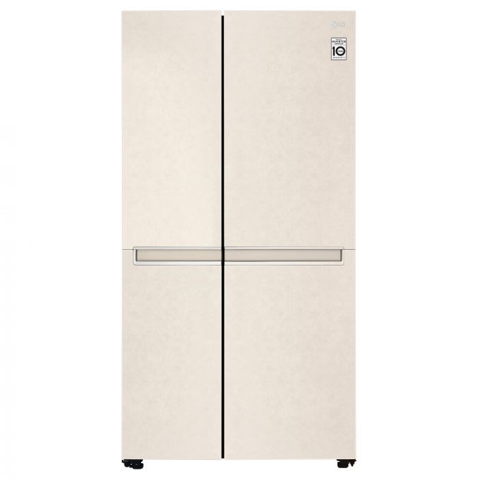 Холодильник SBS LG GC-B257JEYV, 179х74х91см, 2 дв., Холод.відд. - 414л, Мороз. відд. - 229л, A+, NF, Інв., Зона свіжості, Внутрішн. дисплей, Бежевий